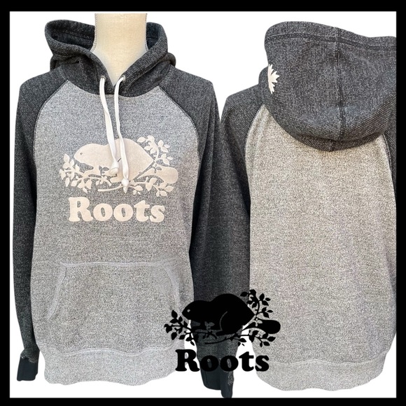 Roots Salt & Pepper Two Tone Grey Classic Hoodie (L) - Picture 1 of 16